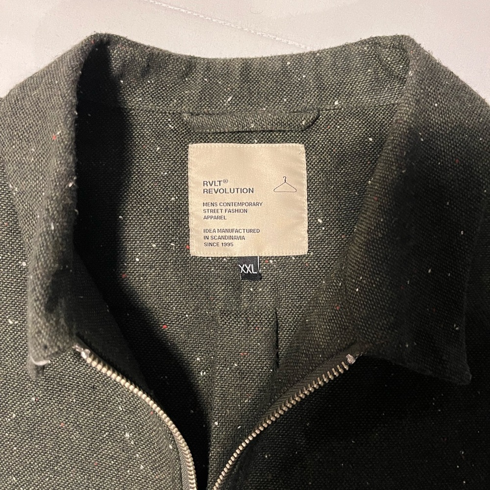 Speckled Green Zip-Up Shirt Jacket